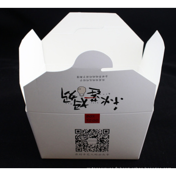 Boîte blanche faite sur commande de nouille de carton de logo avec la poignée en métal